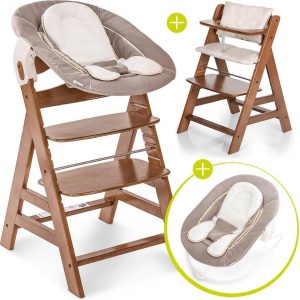 Hauck Alpha Plus Kinderstoel - Newborn Set - Walnoot / Beige