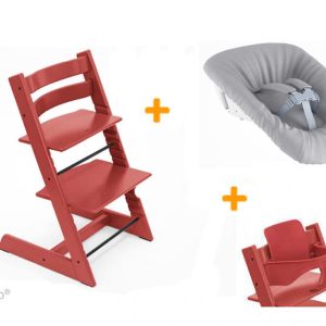 Stokke tripp trapp kinderstoel - Warm red + newbornset + babyset!!