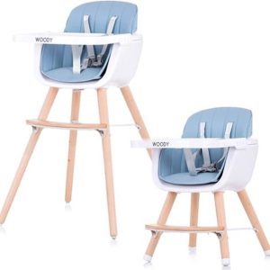 Kinderstoel Chipolino Woody blauw mee groei stoel geschikt vanaf 6+ maanden