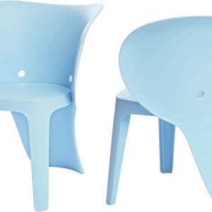 Simpletrade Kinderstoel - Stoelen - Olifant - Set van 2 - Blauw - 48x55x41 cm