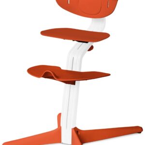 Stokke NOMI highchair meegroeistoel - Testwinnaar Kinderstoelen Test - Basis eiken wit gelakt en stoel burnt orange