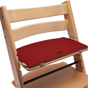 Zitkussen, hoge stoel, compatibel met Stokke Tripp Trapp hoge stoel (rood/grijs) zitkussen, kussen, stoelbekleding, bekleding, vilt, accessoires voor kinderstoel, houten trapstoel, Mahona